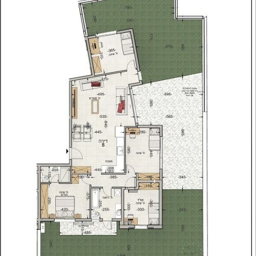 דירת גן קטנה - 5 חדרים